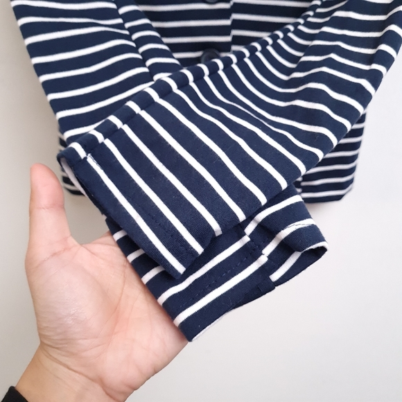 Forever 21 Navy White Stripes Blazer Jacket Women's Size M - Picture 7 of 16